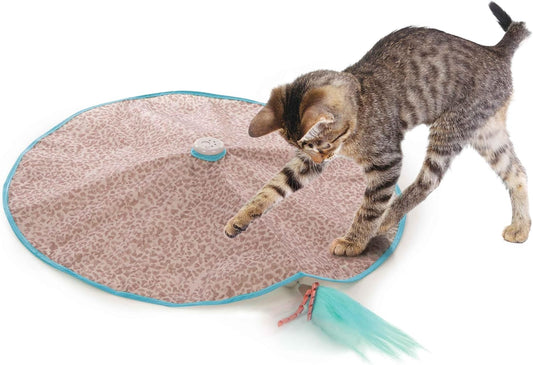 SmartyKat Hidden Hijinks Toy for Indoor Cats & Kittens, Electronic Interactive Motion Toy, Featuring Teaser Wand, Plus R