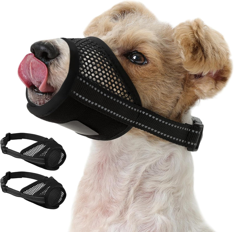 Pezluxe 2-Pack Dog Muzzle, Soft Air Mesh Muzzle Anti Biting Barking Chewing