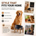 hjn Elevated Ceramic Dog Bowl 15°Slanted Raised Dog Bowl with Bamboo Stand for Small Medium Dogs and Cats, Pet Feeder -7