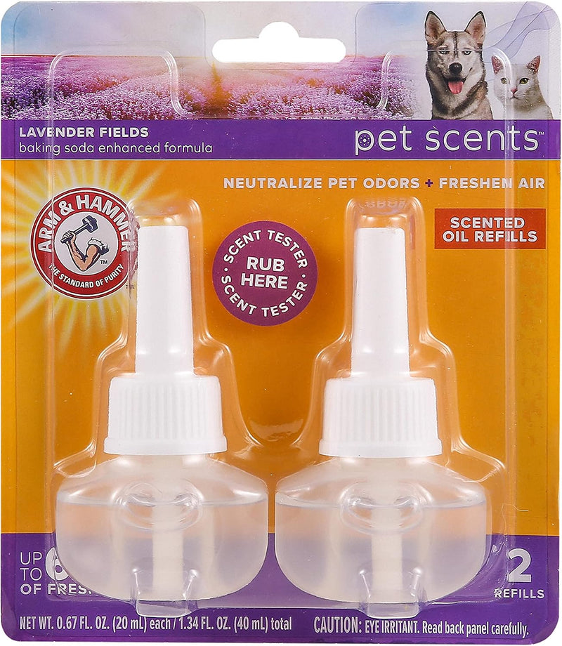 Arm & Hammer for Pets Plug-in Scented Oil Refills, Lavender Fields, 2 Count