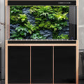 2 Packs Rock Wall Reptile Tank Background Lush Green Tropical Leaves Aquarium Background Nature's Embrace Tropical Green
