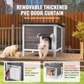 VEVOR Outdoor Cat House Weatherproof, Feral Cat Shelter for Multiple Cats, Outdoor Wooden Cat Rabbit House with All-Roun
