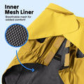 LOWRIDER Dog Raincoat- Adjustable Waterproof, Windproof, and Lightweight All Weather Rain Jacket and Poncho with Reflective Stripes, Yellow (Medium)