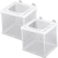 2 Pack Fish Incubator Mesh Box Aquarium, 6.3" x 5.51" x 5.91" Breeder Box for Fish Tank White Nylon Mesh Fishes Breeder 