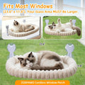 Cat Window Hammock - Beige Cordless Foldable Perch for All Cats
