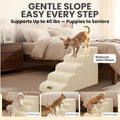 Miorun Dog Stairs for High Beds, Extra Tall 24.5" 5-Step Pet Steps for Medium & Small Dogs, Foam Ramp for Tall Couch & Bed, Washable Cover - Dog Steps for Bed