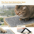 Pecute 2-in-1 Cat Window Perch & Wall Shelves, Cat Hammock Window with Solid Wood, Strong Suction Cup, Washable Cover Mat, Kitten Window Seat Indoor, Cats Perch Bed for Birds Watching Inside,16"x10"