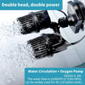 hygger 2100GPH Double Head Aquarium Wave Maker, Quiet 5W Aquarium Circulation Pump, with Strong Magnetic Suction Base, 3