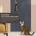 78.7"X15.8" Cat Scratching Mat, Self-Adhesive Cat Scratch Carpet, DIY Cats Scratch Furniture Protector for Couch, Sofa, Wall & Door, Durable Furniture Guards Couch Scratcher from Cats Claws, Dark Grey