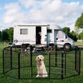 NEWBULIG Dog Playpen for Indoor 32 Inch 8 Panels - Portable Heavy Duty Metal Pet Exercise Pen with Door, Foldable Small Dog Puppy Playpen Fence for Outdoor RV, Camping, Yard, Garden