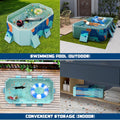 102" Foldable Dog Bathing Pool, Non-Inflatable Collapsible Pet Bath Tub for Large Dogs, 4-Layer PVC, Non-Slip Base, Quic