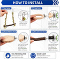 4-in-1 Bird Perches for Cage, Natural Wood Stands for Small Parrots