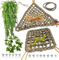 kathson Bearded Dragon Hammock,Lizard Lounger Reptile Tank Hanging Plants Climbing Jungle Vines Flexible Leaves Decorati