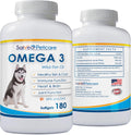Omega 3 Fish Oil for Dogs - Natural Pet Supplement for Shiny Coat - Wild Caught More EPA & DHA Than Salmon Oil - 180 Capsules No Fishy Smell or Mess - Ideal for Medium Large Dogs