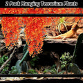 Hamiledyi Fake Reptile Plants 2 Pack Hanging Fake Plants, Plants for Reptiles with Suction Cup, Fake Amphibian Plants fo
