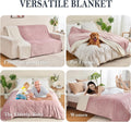 Yaning Waterproof Blanket 80"x90" for Adults, Reversible Waterproof Bed Cover for Dogs Cats Pets, Soft Leakproof Blanket for Bed Couch Sofa Furniture Protector, Dusty Pink/Off White