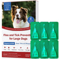 Flea and Tick Prevention for Large Dogs, Flea Drops for Dogs 45 to 88 lbs, 6 Month Support for Skin & Coat Health, Fast Acting, Dog Flea and Tick Treatment, Supplement