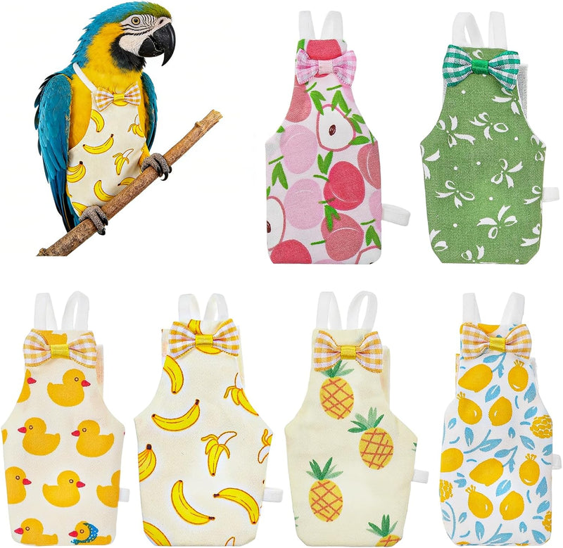 Bird Diaper, 6Pcs Reusable Parrot Diapers with Waterproof Inner (Medium)