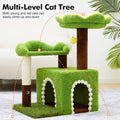WOOCHPET Sunflower Short Cat Tree with Cat Scratching Posts Small Cat Tower