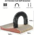 FUKUMARU Cat Self Groomer, 2.0 Version Cat Arch Face Scratcher with Scratcher Pad, Cats Back Grooming Massager Toy Brush for Indoor Kitten and Small Dog