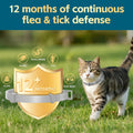 Flea and Tick Collar for Cat – 8-Month Protection – Adjustable & Waterproof – Safe, Long-Lasting Repellent for Fleas, Ti