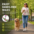 pawstrip Hands Free Dog Leash Crossbody Dog Running Leash Handsfree Pet Rope for Hiking Training Heavy Duty Reflective Pet Walking Belt (Pink)