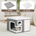 Cat Houses for Indoor Cats, Covered Cat Bed Cave with Scratch Pad