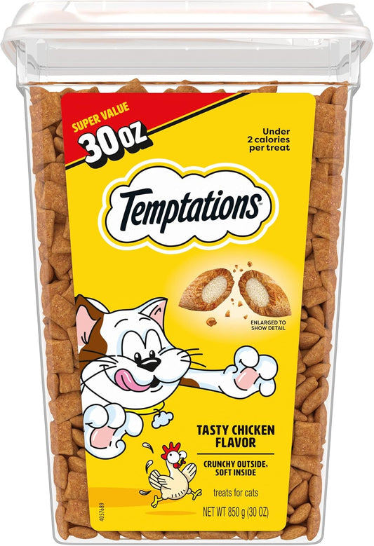 Temptations Cat Treats Classic Crunchy and Soft Cat Treats, Tasty Chicken Flavor, 30 oz. Tub
