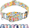 Reflective Martingale Collar for Dogs Nylon Training Collar with No Buckle Cute Floral No Pull Dog Collar for Medium Dog