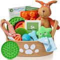 Deluxe New Puppy & Dog Gift Basket for Puppies, Adopted Dogs & Small Family Dogs - Dog Lick Mat, Chew Toys, Squeaky Toys