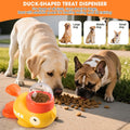Dog Interactive Treat Dispenser, 2026 New Yellow Duck Cat Treat Dispenser with Button, Slow Treat Feeding Dispenser for Small & Large Cats Dogs