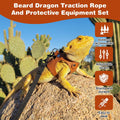 Bearded Dragon Harness and Leash Set, 3 Sizes Adjustable Reptile Leash with Nylon Traction Rope, Escape Proof Lizard Wal