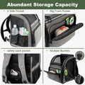 Tirige Premium Dog & Cat Carrier Backpack for Travel, Hiking & Vet Visits - Solid Durable Pet Backpack with Breathable Mesh, Safety Strap, Anti-Anxiety Curtain & Storage Pockets (Gray)