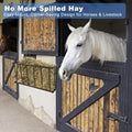 Hay Feeder Wall Mount for Goats, 27-Inch Long Metal Hay Rack for Horses