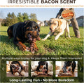 Kseroo 3-Pack Indestructible Dog Chew Toys for Aggressive Chewers: Bacon Flavored Rock-Hard Solid Nylon, Tough Dog Bones for Medium/Large Dogs 25-90lbs, Heavy Duty Dog Toys to Keep Them Busy, Brown-XL