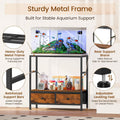 Snughome 29 Gallon Fish Tank Stand, Heavy Duty Aquarium Stand with Storage Drawers, 3-Tier Metal Frame Fish Tank Rack fo