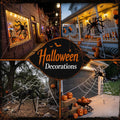 Land Guard 236'' Big Spider Web Halloween Decor+70'' Huge Spider for Roof with Triangular Big Web for on House Outside a
