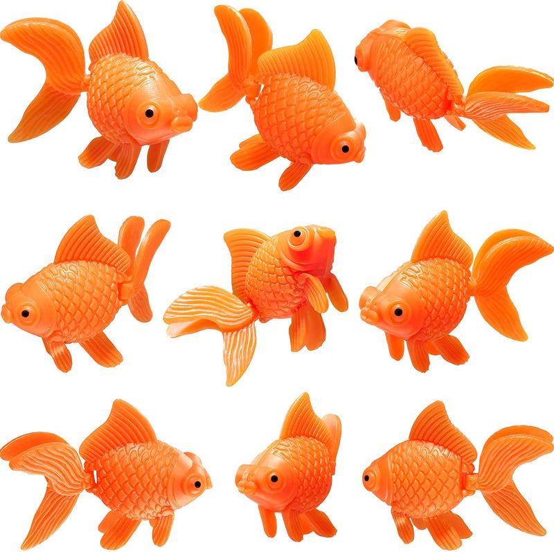 Sumind 15 Pcs Fake Goldfish Plastic Floating Artificial Goldfish for Tank