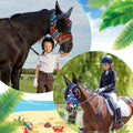 Weewooday 2 Pieces Horse Fly Masks for Horses Soft Fly Masks for Ears Smooth and Elasticity Mask with UV Protection(Trib