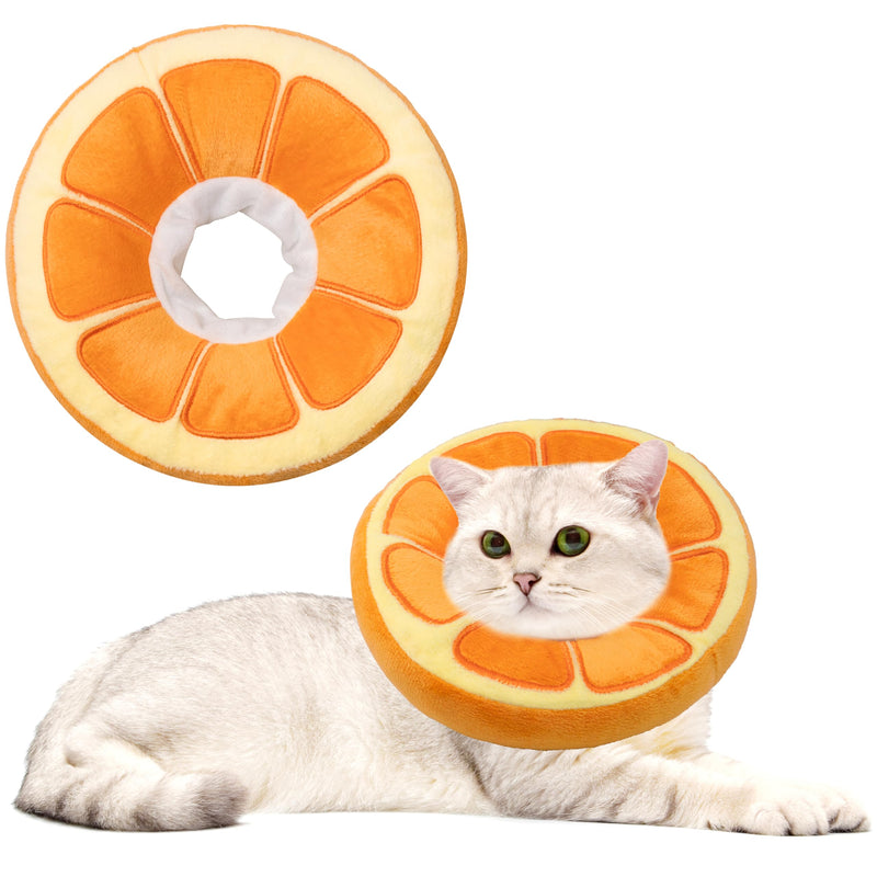 Maiiu Soft Cat Cone Collar, Cute Cat Recovery Collar Suitable for Small, Medium, Large Cats,Elizabethan Neck Collar for Cats After Surgery (Orange, Small)