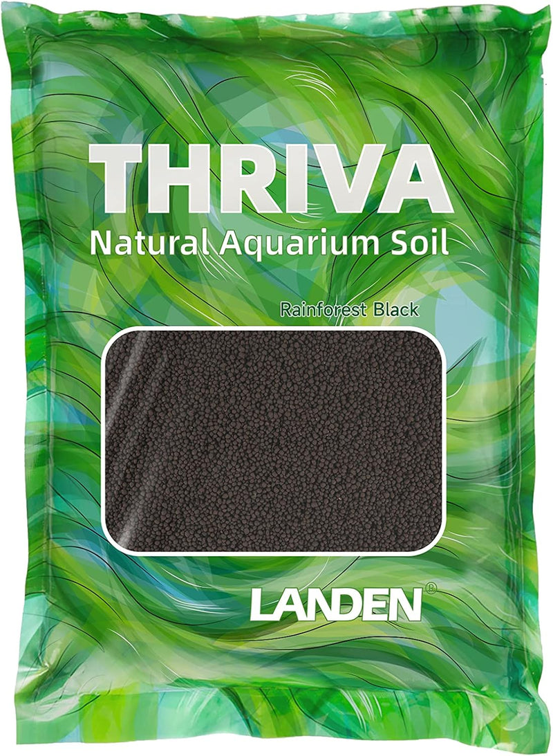 LANDEN Aquarium Substrate Soil for Plant Shrimp Tank,5L Black Medium Size
