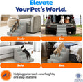 AKC 4-Step Pet Stairs for Small Dogs & Cats, 16 in High, Removable Cover