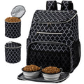 BAGLHER Dog Travel Bag Backpack, Airline Approved Pet Supplies Backpack, Dog Travel Bag with 2 Silicone Collapsible Bowls and 2 Food Baskets DLBlack