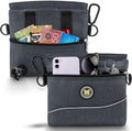 Viklluyr Dog Treat Pouch with Magnetic Closure, 2 Zip Pockets, Removable Inner Pocket, Padded Shoulder Strap, Perfect Fo