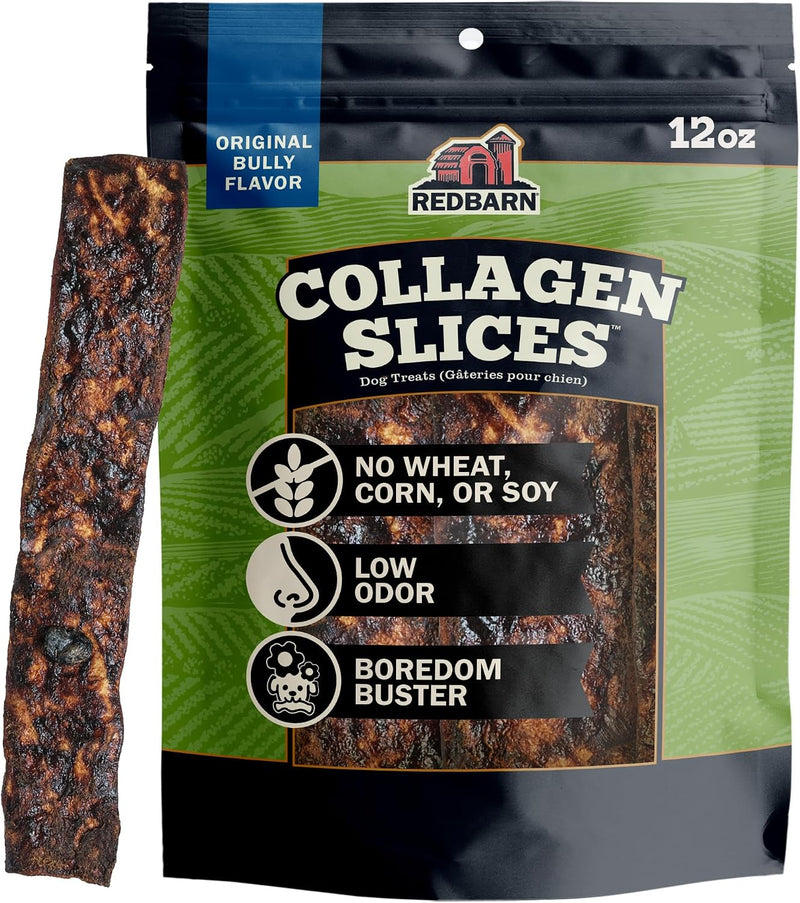 Redbarn Collagen Slices Beef Rawhide Chews for Dogs - Bully Flavored 12oz
