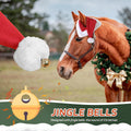 Santa Hat for Horse Equestrian Christmas Holiday Fleece Cap with Jingle Bell,Pet Costumes Christmas One Ear Slip On