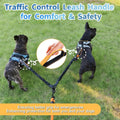 Double Dogs Leash - Removable Main Lead Rope with Splitter, No Tangle 2 Dog Coupler, Reflective No Pull Bungee, 3 Handle