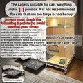 Indoor cat cage with Litter Box, Complimentary Cat Bed, Bow,lcat House with Wheels Outdoor,Large cat Villa Playpen, Smal