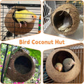 Apatal Coconut Bird Nest for Cage Natural Coconut Shell Birds House 2 Pack Parakeet Small Coconut Hide Breeding Hut Bird Cage Accessories for Parrot Lovebirds Budgies Cockatiel Conure Finch Canary