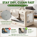 Collapsible Small Dog Crate, Hard-Sided Foldable Cat Carrier